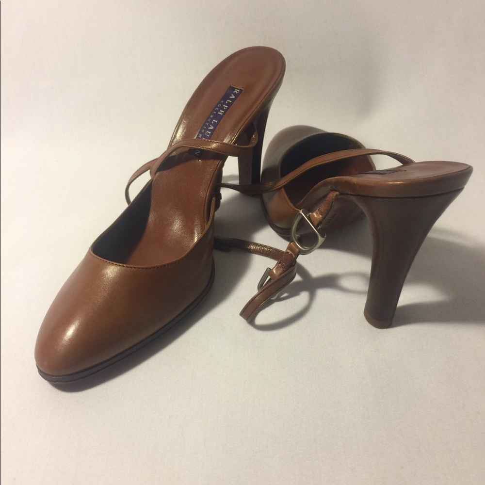 Purple Label Ralph Lauren crisscrossing strap heel